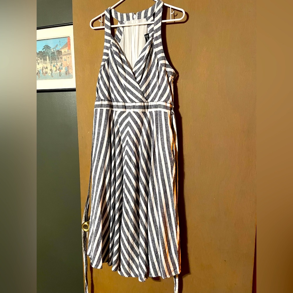 NY&Co Striped Dress Petite Large